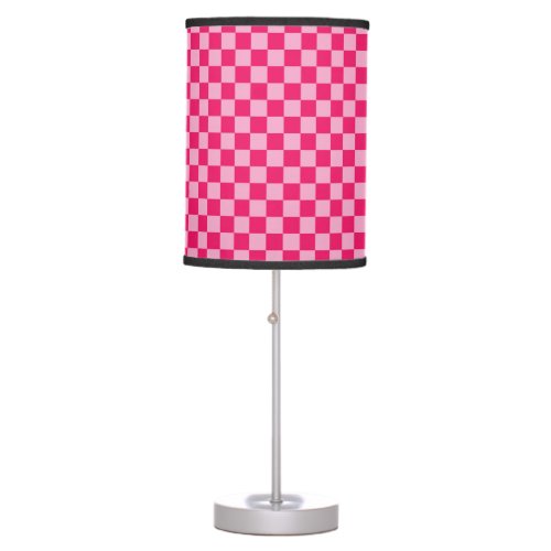 Pink Checkered Table Lamp