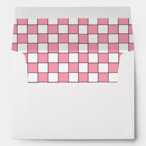 Pink checkered tablecloth Baby Q BBQ pattern Envelope