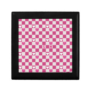 Pink Checkers & Hearts Gift Box