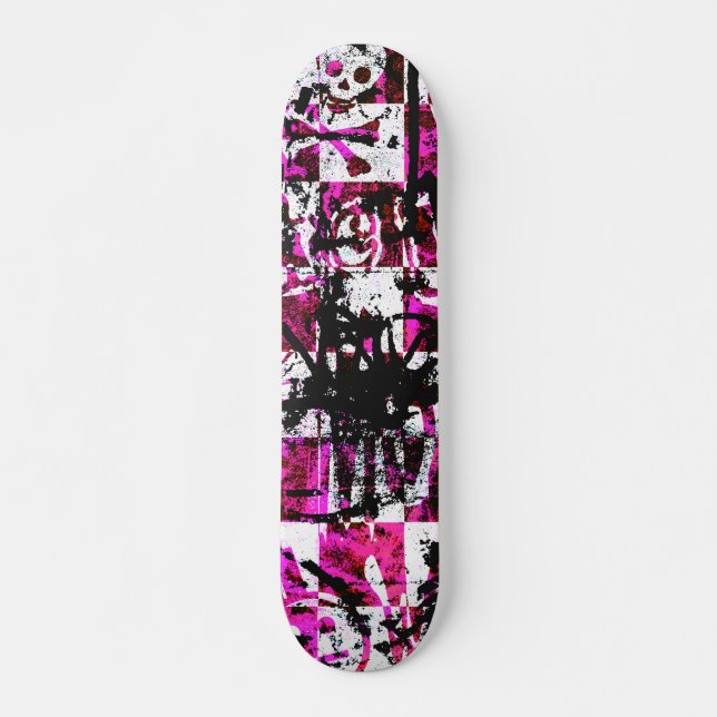 Pink Checkers Skateboard Deck (Front)