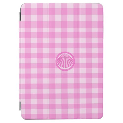 Pink Checkers with Sea Shell_ iPad Air Cover