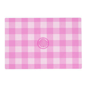 Pink Checkers with Sea Shell- Placemat