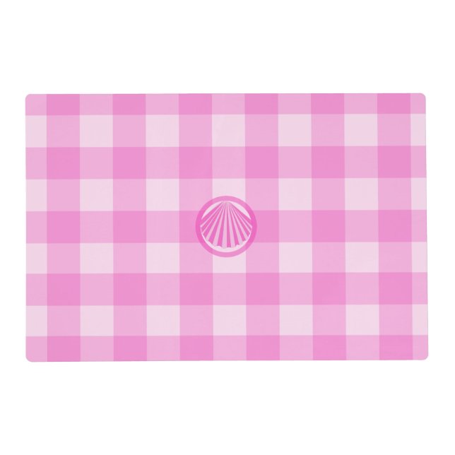 Pink Checkers with Sea Shell- Placemat (Front)