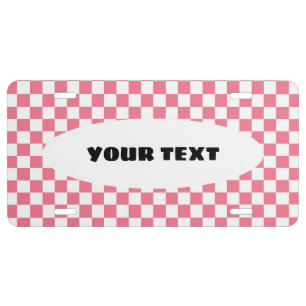 Pink Checks License Plate