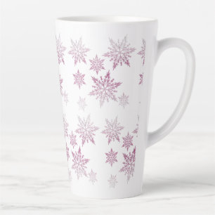 Pink Cheek Snowflakes Latte Mug