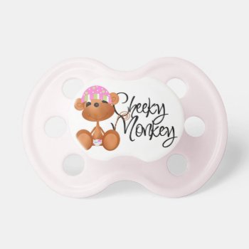 Pink Cheeky Monkey Baby Pacifier by new_baby at Zazzle