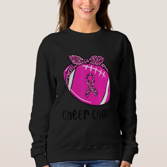 Pink Cheer Coach Football Mom Cheerleading Breast Sweatshirt (Front)