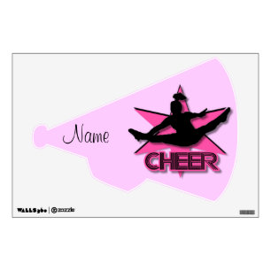 Pink cheer wall decall decal