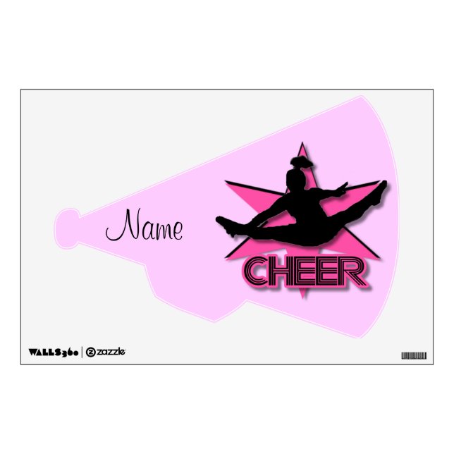 Pink cheer wall decall decal (Front)