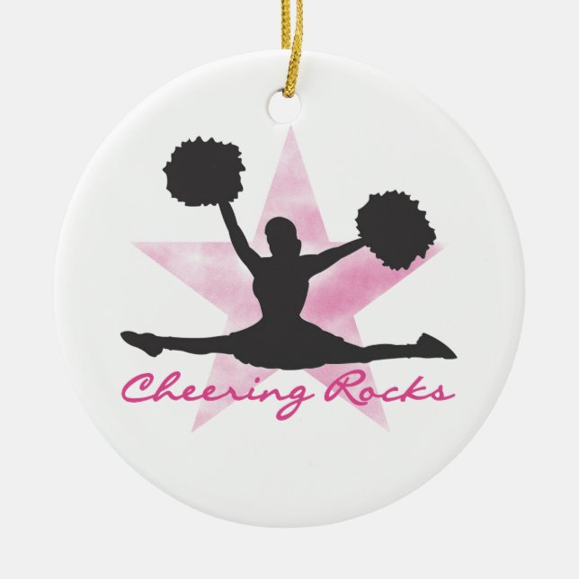 Pink Cheering Rocks T-shirts and Gifts Ceramic Ornament (Front)