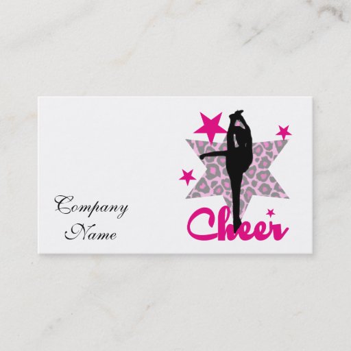 Customizable Pink Cheerleader Business Card