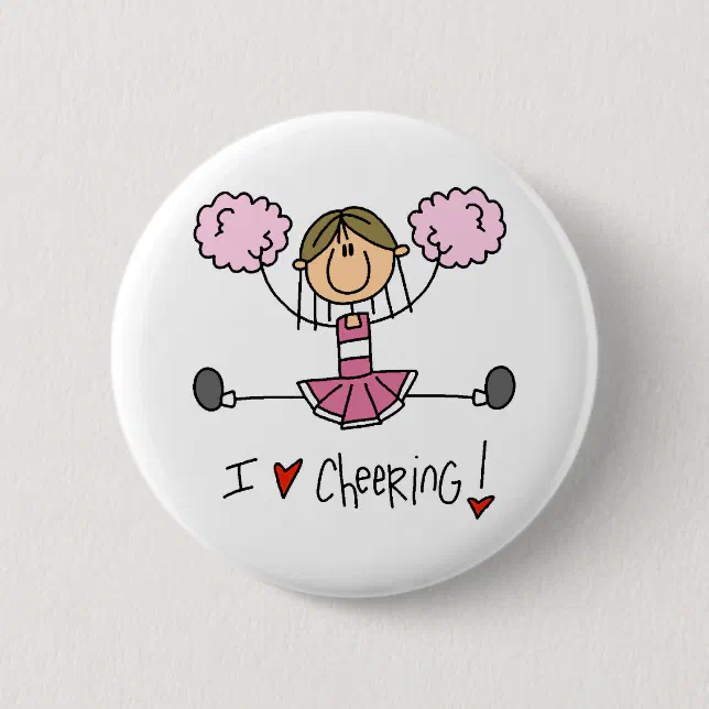 Pink Cheerleader Button | Zazzle