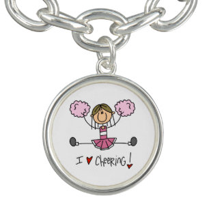 Pink Cheerleader Charm Bracelet