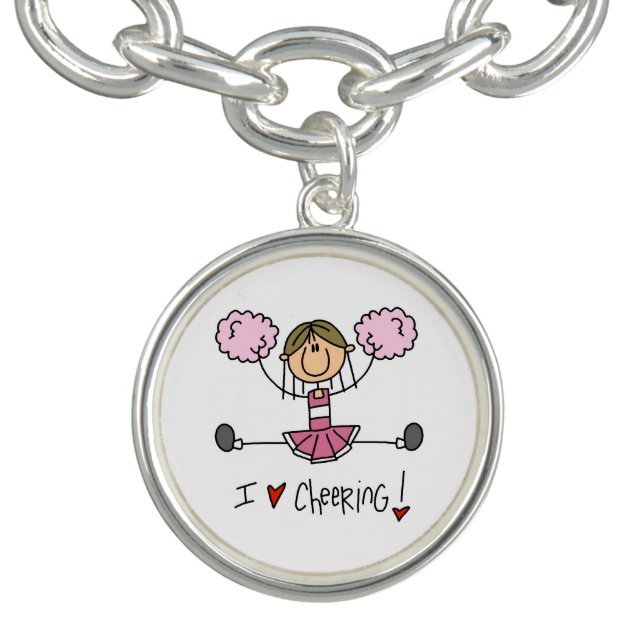 Pink Cheerleader Charm Bracelet (Design)