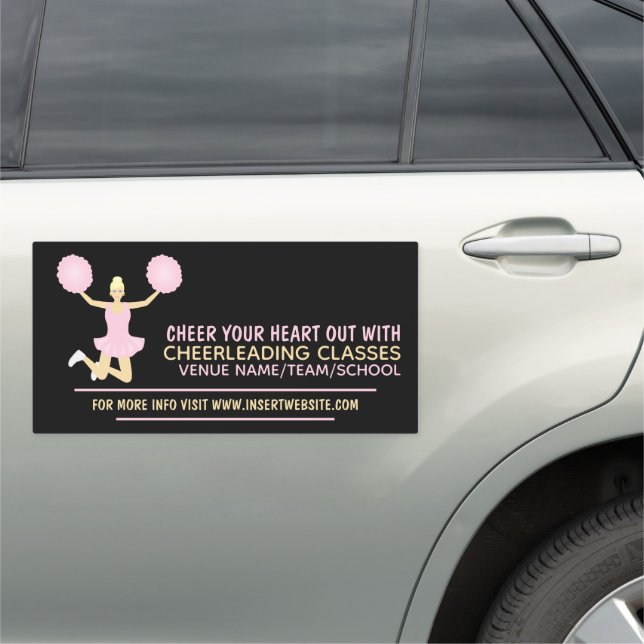 Pink Cheerleader, Cheerleading Classes Car Magnet (In Situ)