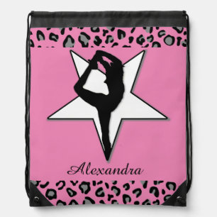 Pink cheerleader cinch sack drawstring bag