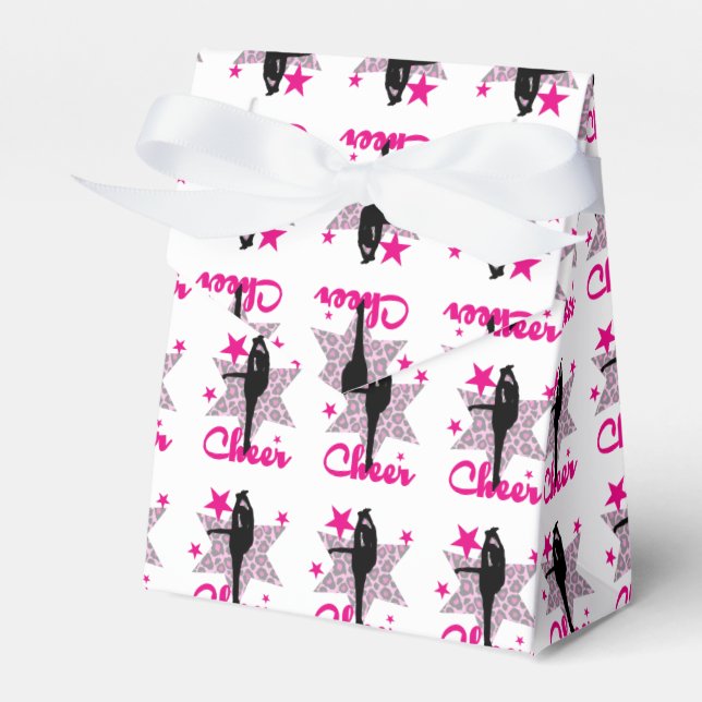 Pink Cheerleader Favor Boxes (Front Side)