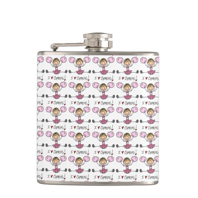 Pink Cheerleader Flask (Front)