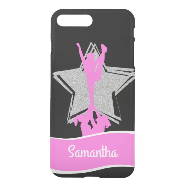 Pink Cheerleader Flyer personalized iphone 7 case (Back)