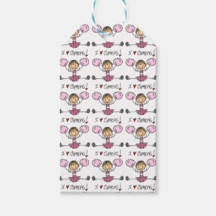Pink Cheerleader Gift Tags