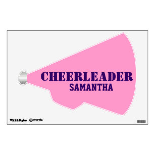 Pink Cheerleader Megaphone Wall Sticker
