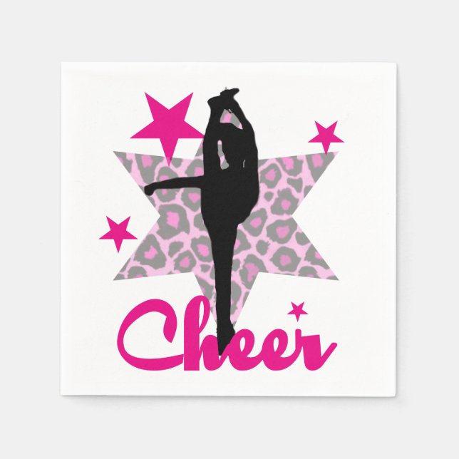 Pink Cheerleader Paper Napkins (Front)