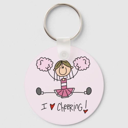 Pink Cheerleader Tshirts and Gifts Keychain