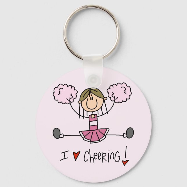 Pink Cheerleader Tshirts and Gifts Keychain (Front)