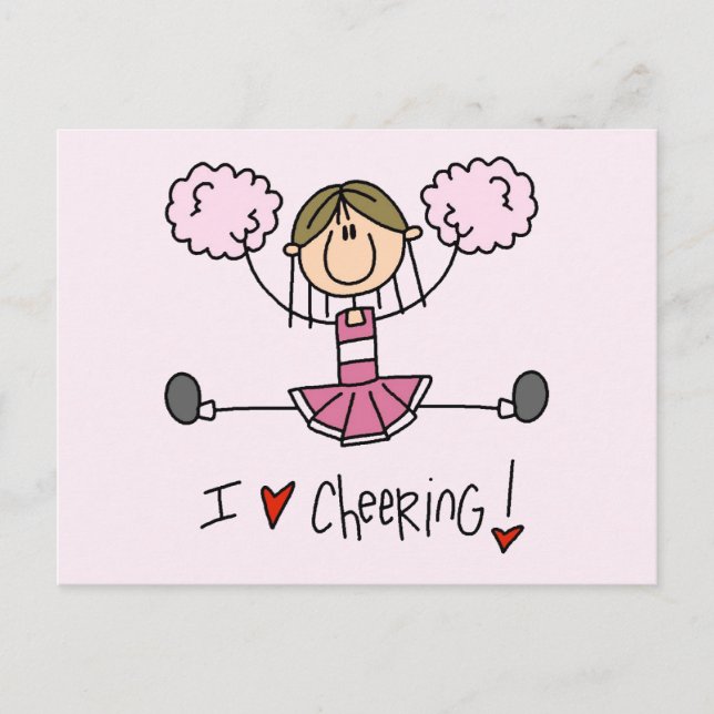 Pink Cheerleader Tshirts and Gifts Postcard (Front)