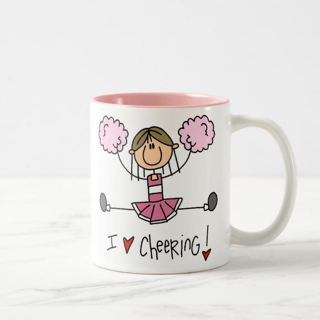 Pink Cheerleader Two-Tone Coffee Mug (Right)