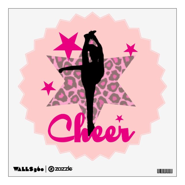 Pink Cheerleader Wall Sticker (Front)