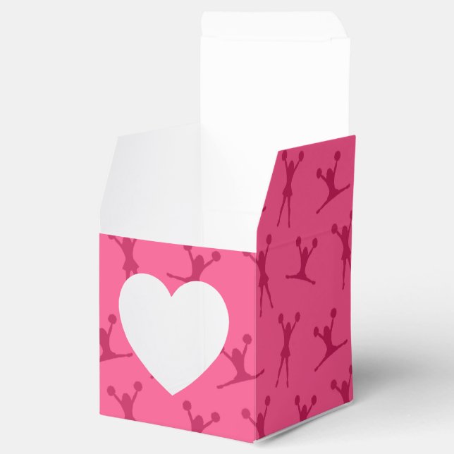 Pink cheerleading pattern favor boxes (Opened)