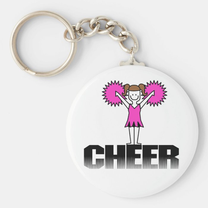 Pink Cheerleading T shirts and Gifts Key Chain