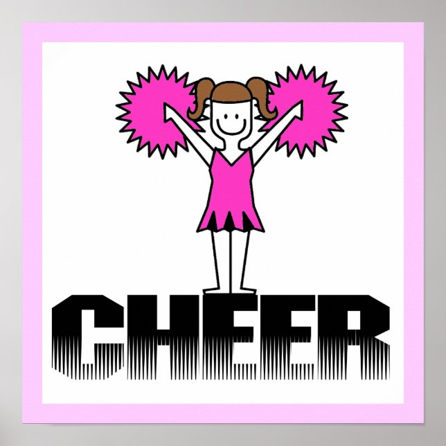 Pink Cheerleading T-shirts and Gifts Poster (Front)