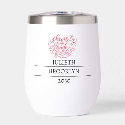 Pink Cheers Bachelorette Party Wine Tumbler