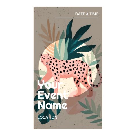 Pink Cheetah Boho Tropical Cheetah Wild Safari Art Digital Templates