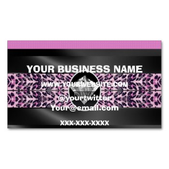 Pink Cheetah Diamond Diva Business Card Magnet by TeensEyeCandy at Zazzle