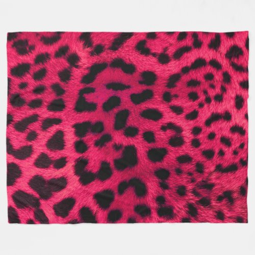 Pink Cheetah Fur Pattern Fleece Blanket