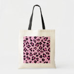 Pink Cheetah Leopard Print Black Spots Pattern Tote Bag