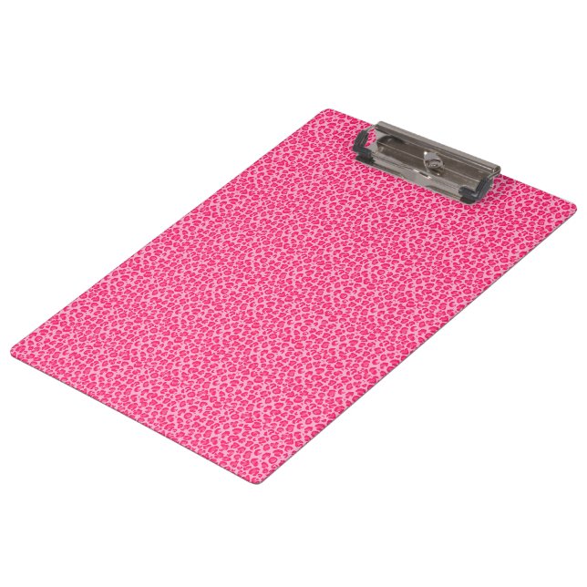  Pink Cheetah Leopard Print Clipboard (Angled)