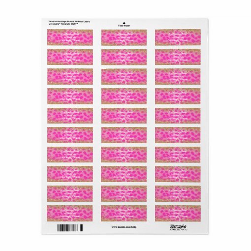 Pink Cheetah Leopard Print Gold Glitter Trendy Label | Zazzle