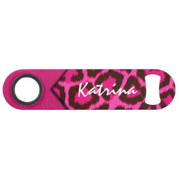 Pink Cheetah Monogram Speed Bottle Opener by ChicPink at Zazzle