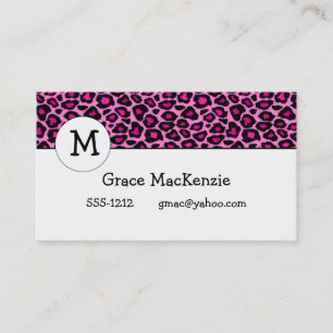 Pink Cheetah or Leopard Business Card (#BUS 015)