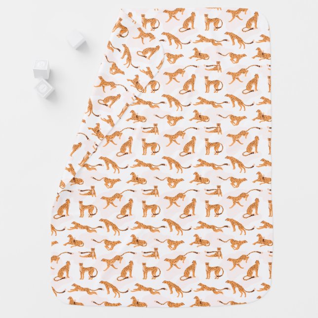 Pink Cheetah Pattern Baby Blanket (In Situ)