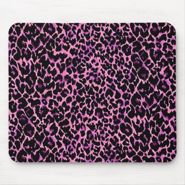 Pink Cheetah Pattern Mouse Pad (Front)