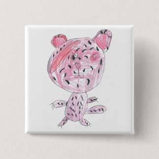 Pink cheetah pinback button