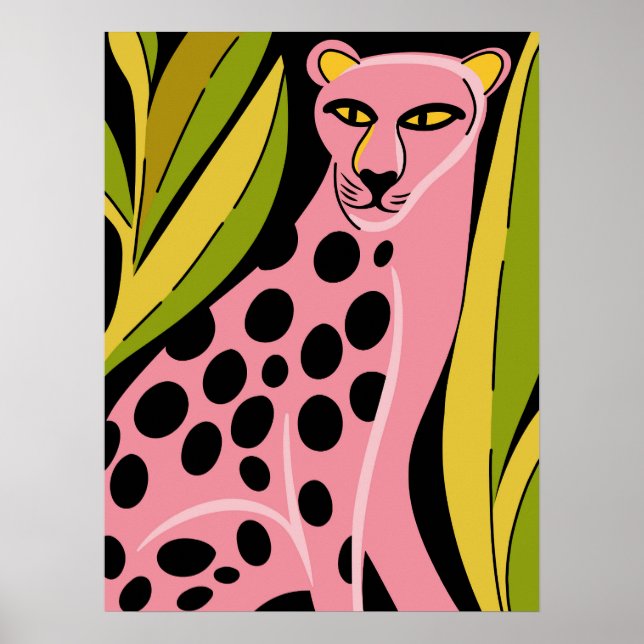 Pink Cheetah Pop Art Bold Jungle Cat Print (Front)