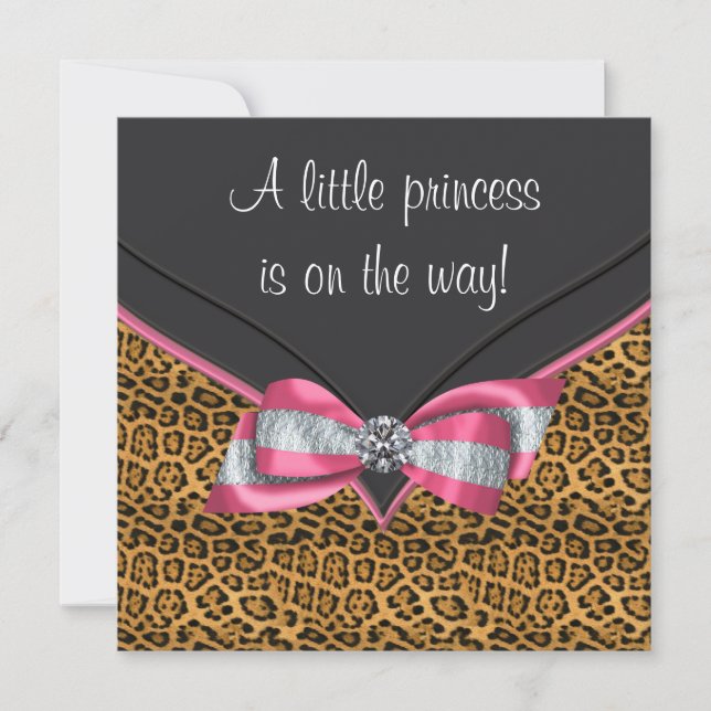 Pink Cheetah Princess Baby Shower Invitation (Front)
