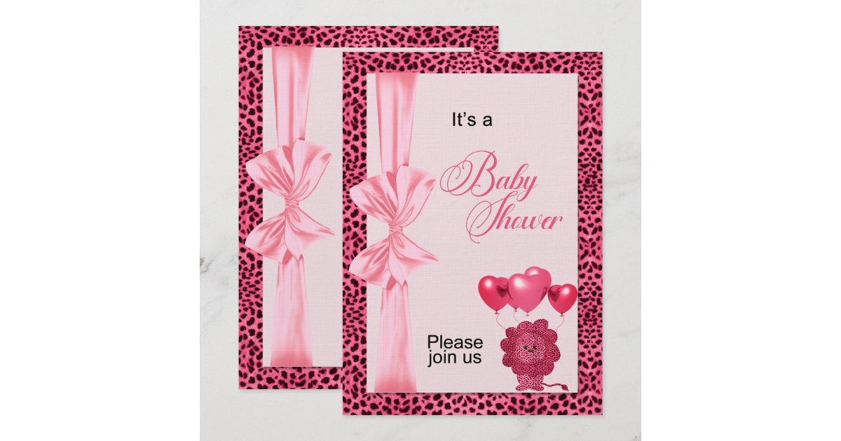 Pink Cheetah Print Baby Shower Invitation Zazzle