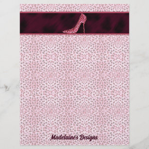 Pink Cheetah Print Business Letterhead